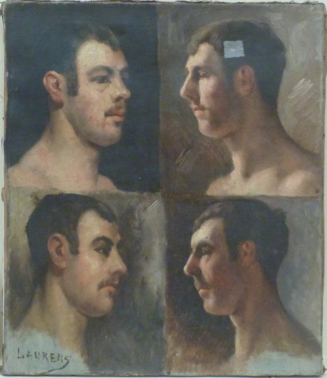 Quatre études de têtes, Laurens, 19e siècle, 1ère moitié 20e siècle