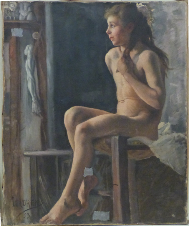 Adolescent(e) nu(e) assis(e), Laurens, 1893