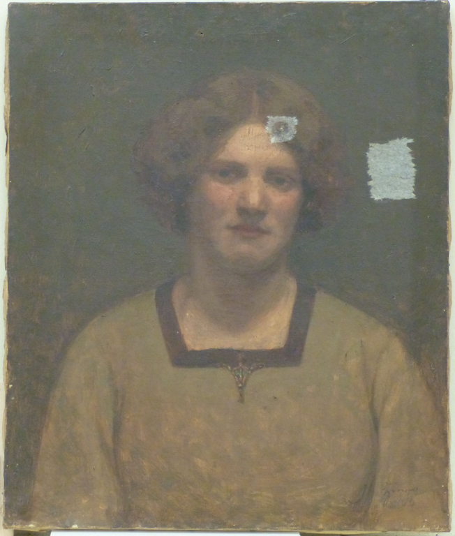 Portrait de Madame Eva Girardin, née Rigoulot, (1891-1976) à l'âge de 20 ans, Jules-Émile Zingg, 1912