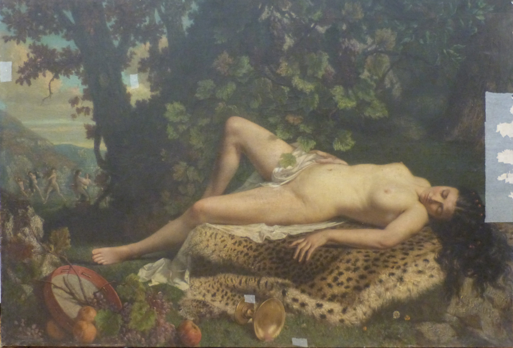 Femme nue sur une peau de panthère ; Bacchante_0