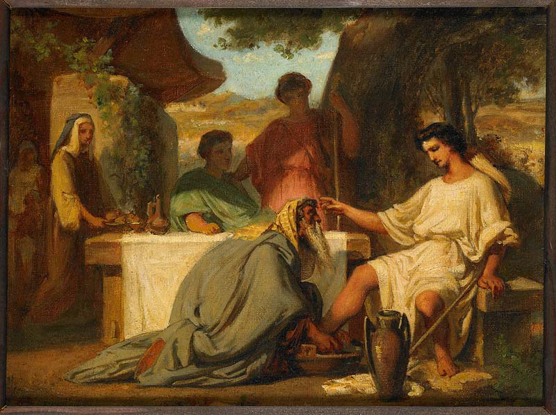 Abraham lavant les pieds des trois anges, Félix Henri Giacomotti, 1854 vers