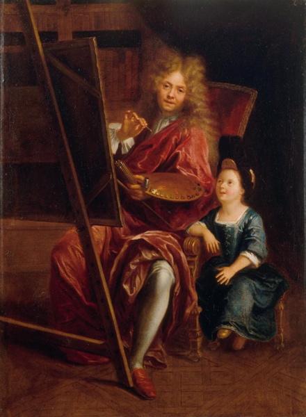 Autoportrait avec son fils Charles-Antoine, Antoine Coypel, 1698