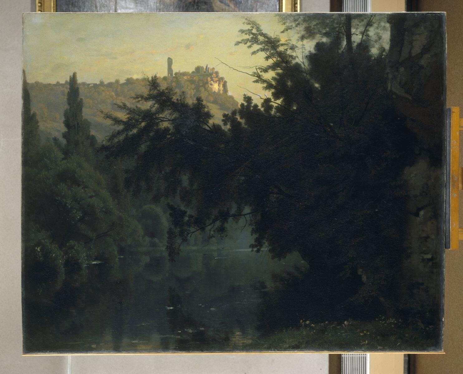 Le miroir de Scey à la tombée de la nuit ; Souvenir de Franche-Comté, Louis Français, 1876