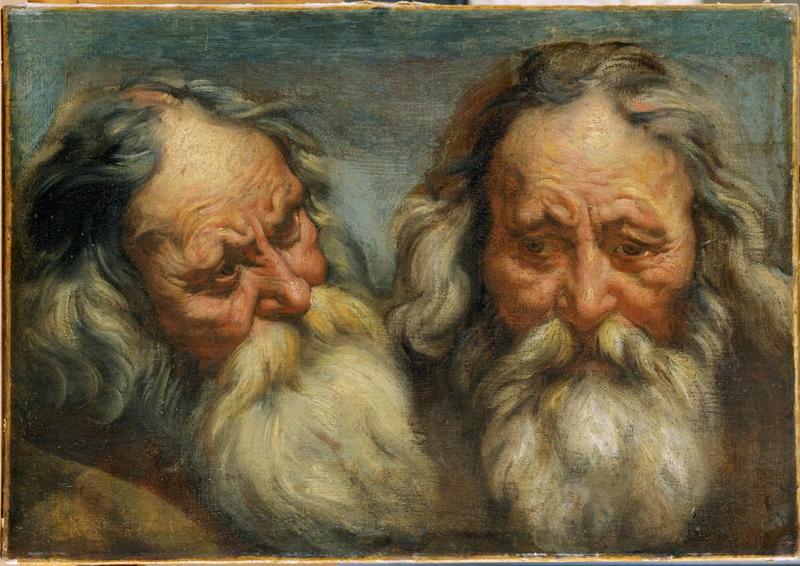 Double étude d'une tête de vieillard, Jacob Jordaens, 1618-1620