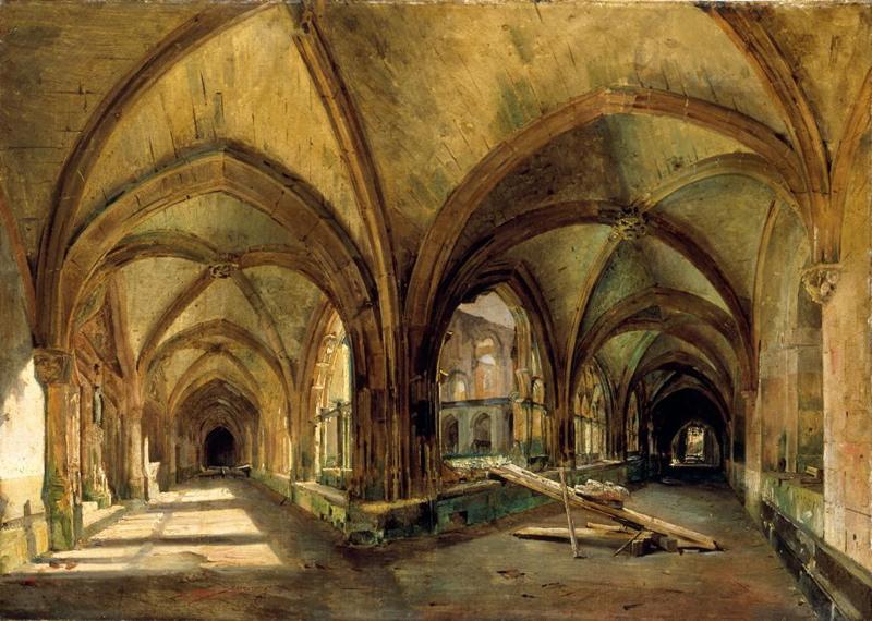 Vue du cloître de Saint-Wandrille_0