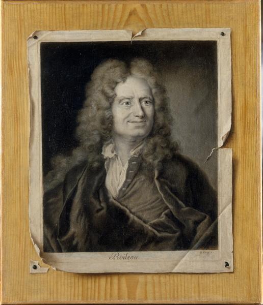 Trompe-l'oeil au portrait gravé de Boileau, Gaspard Gresly, 18e siècle