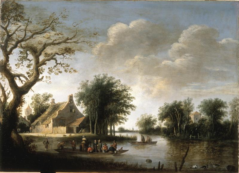 Paysage avec canal et passeur, Pieter de Bloot, 17e siècle