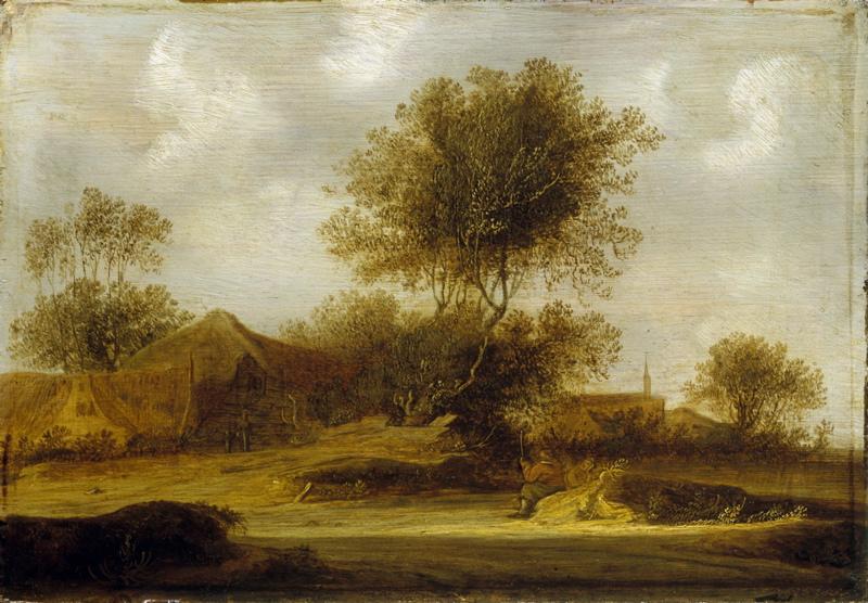 Entrée de village, Jacob Salomonsz van Ruysdael, 1630 vers