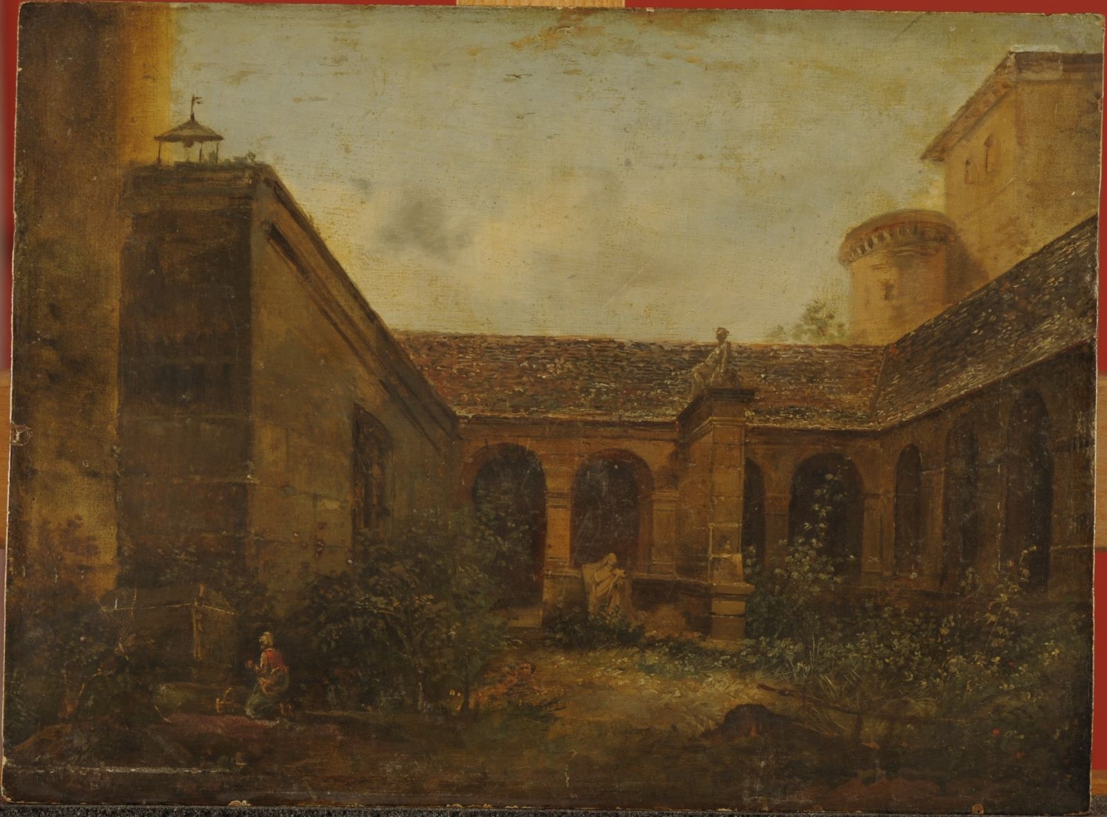 Cour d'un cloître, François Marius Granet, 1ère moitié 19e siècle