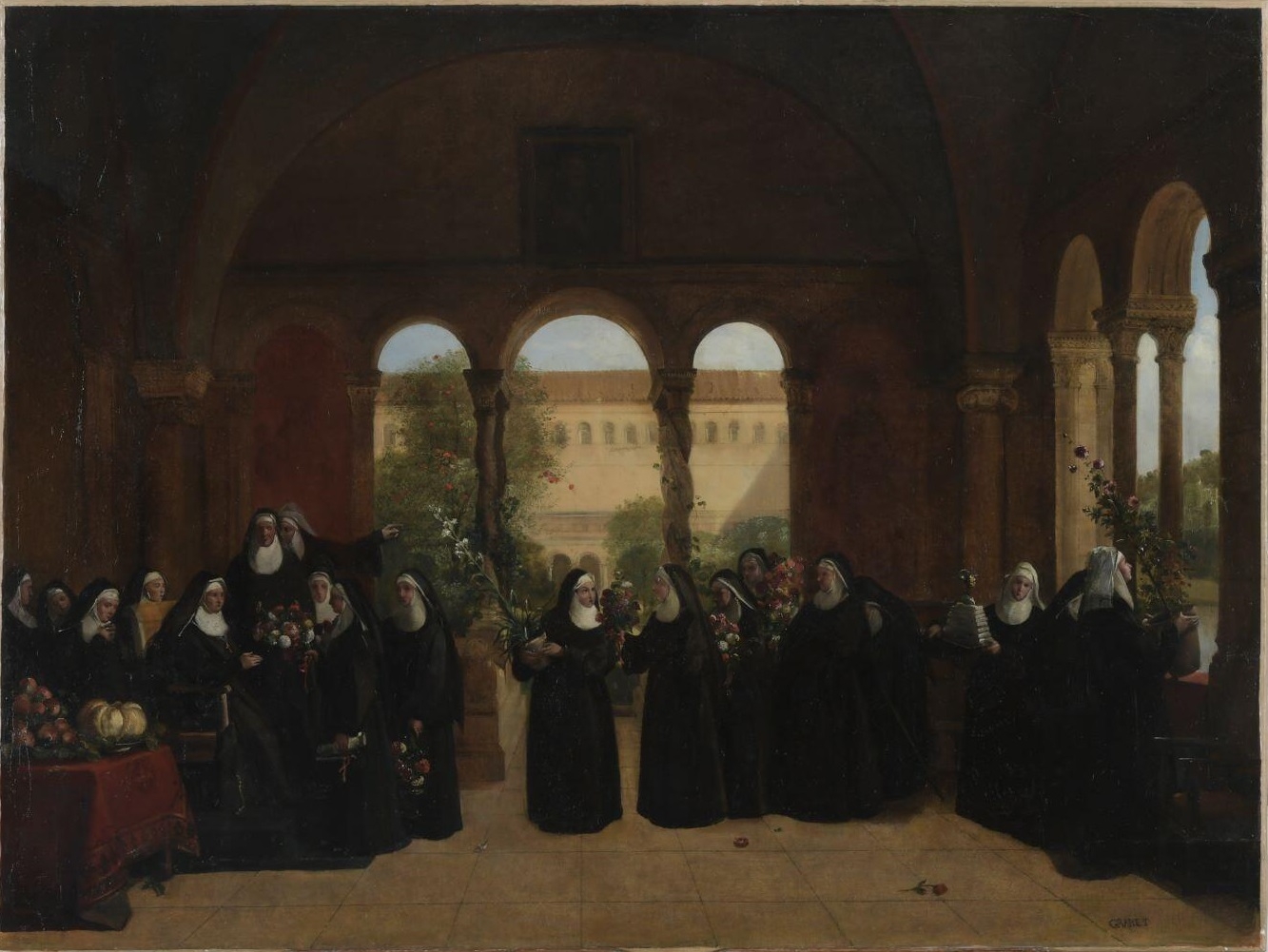 La fête de la mère abbesse du monastère de Sainte-Claire à Rome, François Marius Granet, 1843 vers