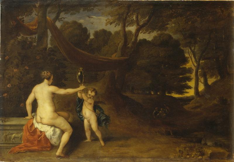 L'Amour présente un miroir à Vénus, Frans Wouters, 1649