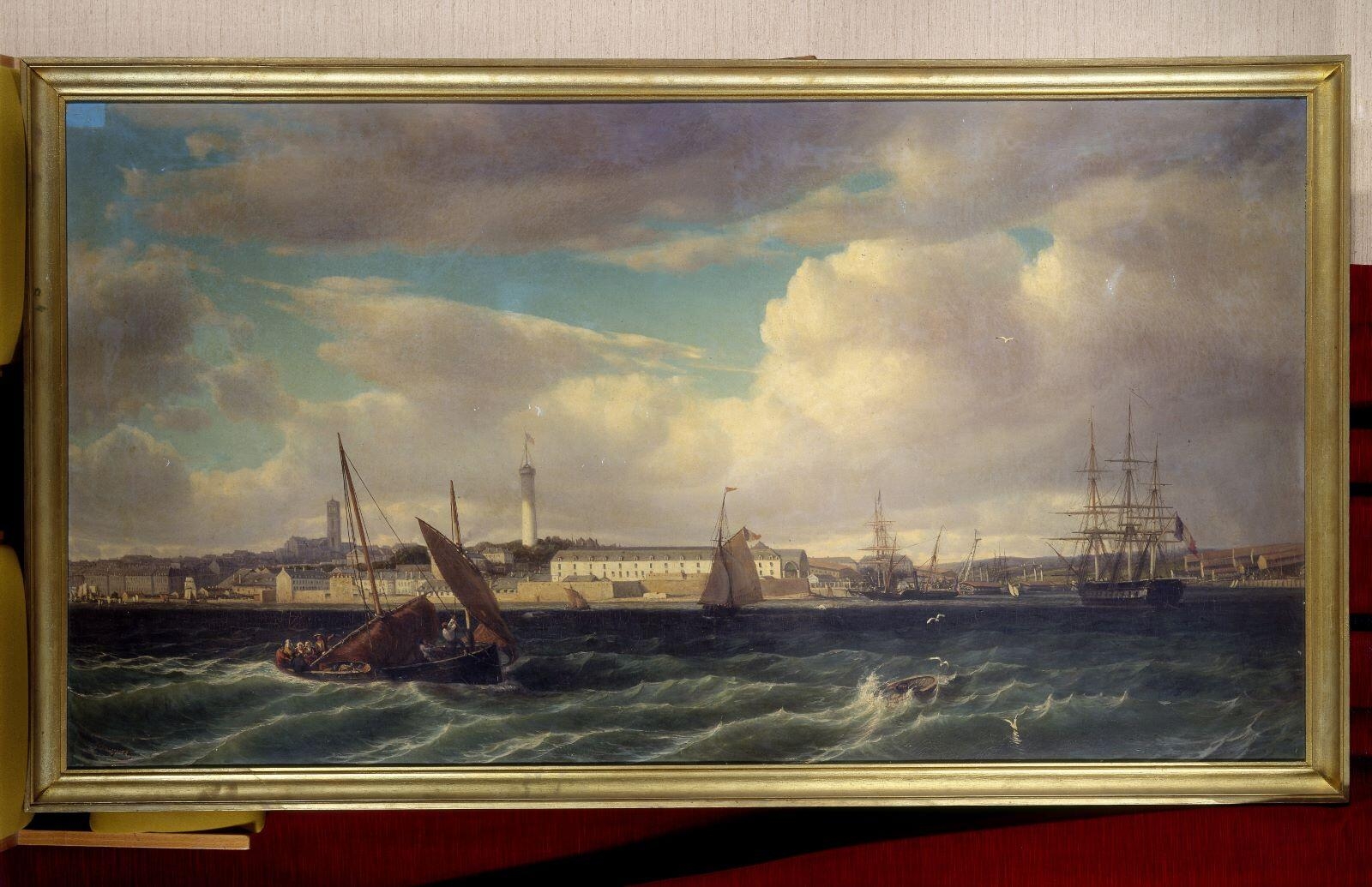 Vue du port et de la ville de Lorient, prise de la rade, Michel Bouquet, 1843-1845