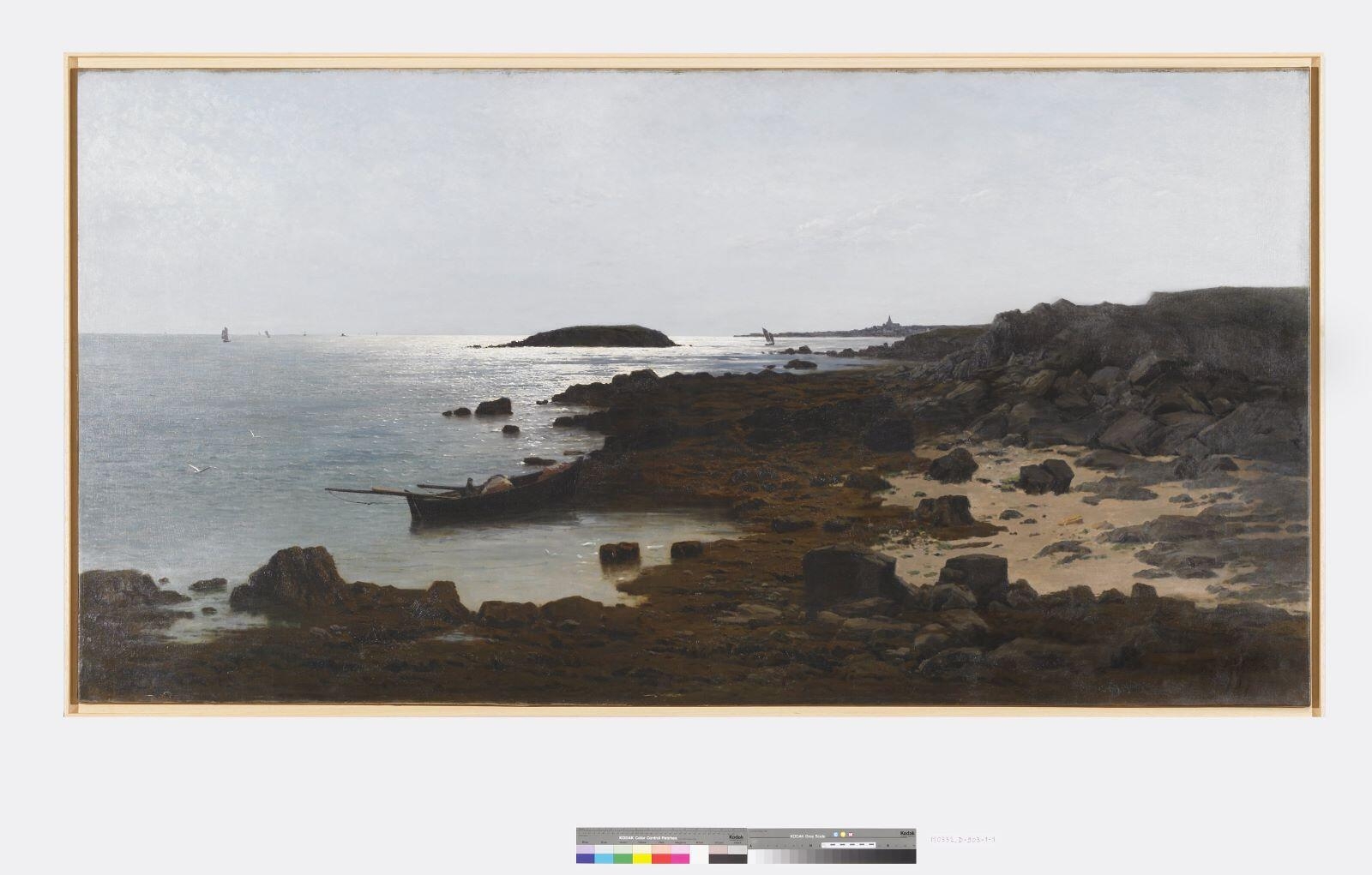 La grève de Lohic et l'île des Souris, près de Lorient, Élodie La Villette, 1875