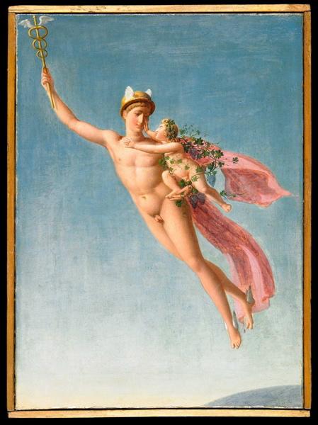 Mercure emporte le jeune Bacchus dans l'Olympe, Jean-Pierre Granger, 19e siècle