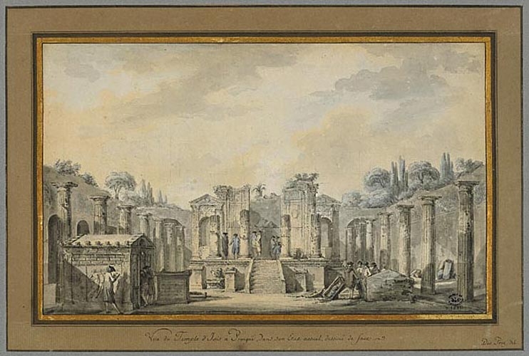Le temple d'Isis à Pompéi en 1779, Louis Jean Desprez, 1779