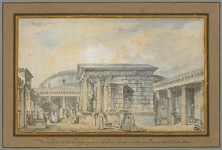 Le temple d'Isis à Pompéi : reconstitution imaginaire, Louis Jean Desprez, 1779-1780