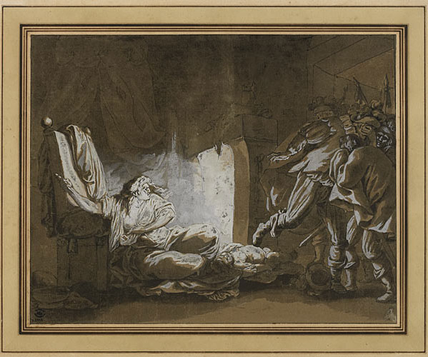 Femme se poignardant après avoir tué son enfant, Jean-Guillaume Moitte, 1794 vers