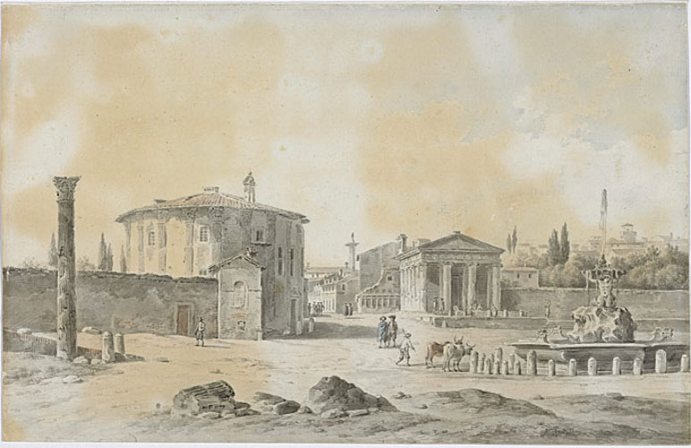 Le temple de Vesta et de la Fortune virile à Rome, Alexis-Nicolas Perignon, 1779