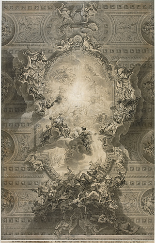 Plafond de l'église du Gésu à Rome, Charles de Wailly, 1756