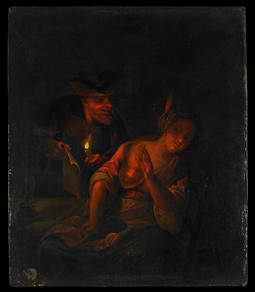 Courtisane et homme âgé, Годфрид Схалкен