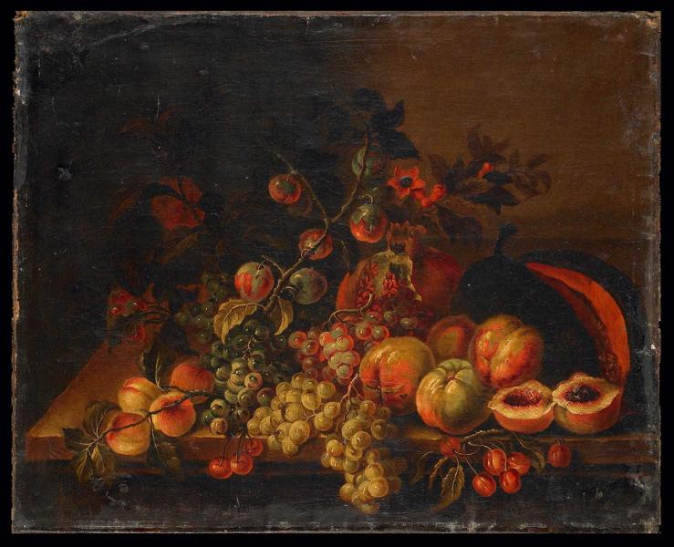 Nature morte : fruits et fleurs_0
