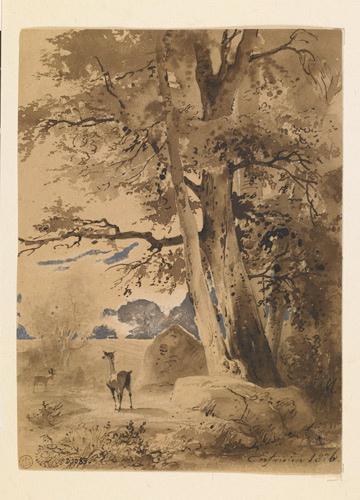Biche dans un bois, Augustin Enfantin, 1826