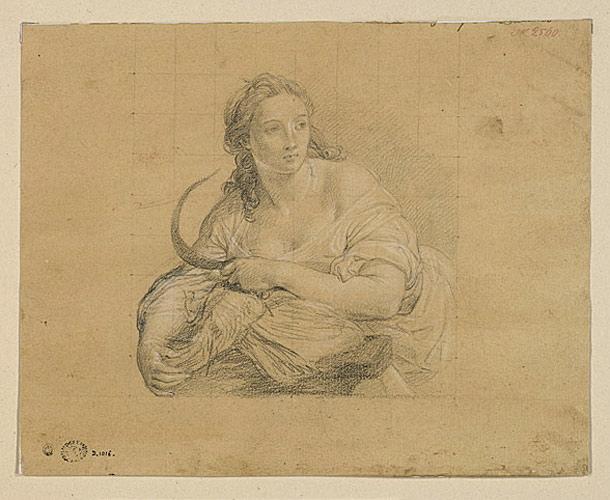 Femme tenant une faucille et une gerbe (Cérès ?), Pompeo Batoni, 18e siècle