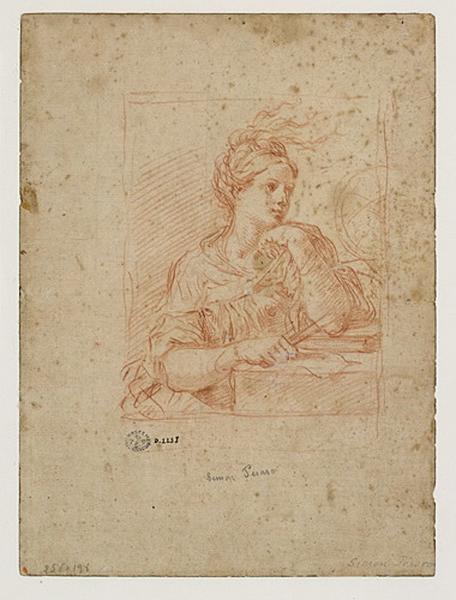 Allégorie de l'Astrologie (recto) ; Trois études pour une Sainte Famille, autre étude de même sujet, sur un papier rapporté (verso) ; Muse (ancien titre)_0
