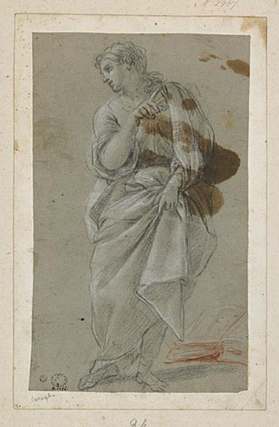 Jeune femme debout drapée à l'antique, Giovanni Paolo Melchiori, 1ère moitié 17e siècle