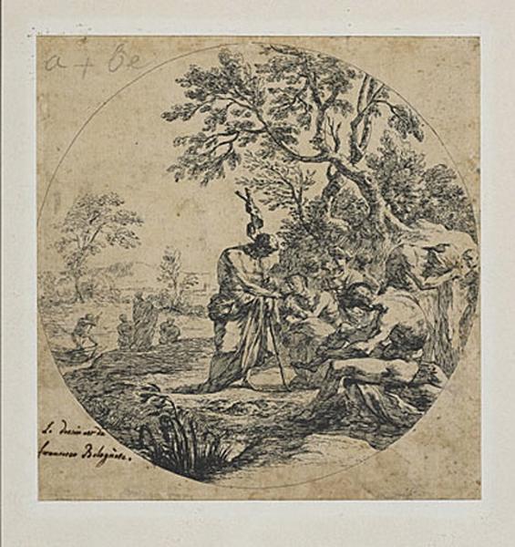 Paysage (recto) ; Saint Jean-Baptiste baptisant sur les bords du Jourdain_1