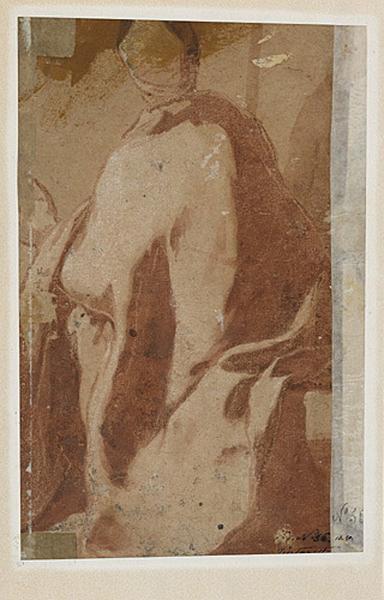 La Vierge et l'Enfant adorés par un ange et un saint (recto) ; Homme drapé assis, vu de dos (verso)_1