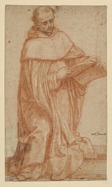 Etude pour un saint religieux lisant un livre, Matteo Rosselli, 1643 vers