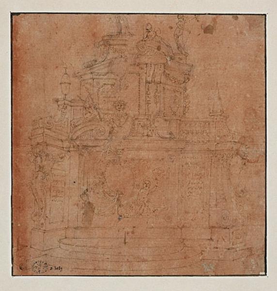 Deux variantes pour un décor architectural, Francesco Brizio, 4e quart 16e siècle, 1er quart 17e siècle