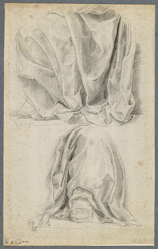 Deux études de jambes drapées, Francesco Salviati, 16e siècle