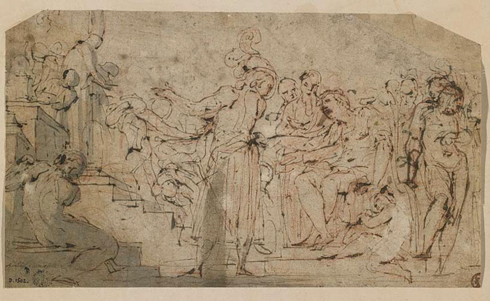 Donation de Constantin au Latran (recto) ; études de figures (verso)_0