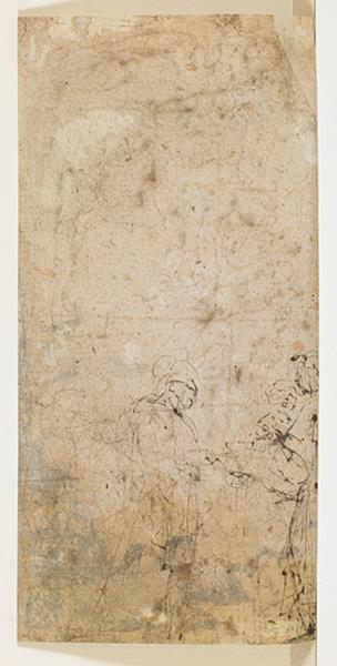 Donation de Constantin au Latran (recto) ; études de figures (verso)_1