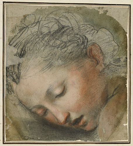 Tête de femme, étude pour la Déposition de la cathédrale de Pérouse, Federico Barocci, 1568 vers