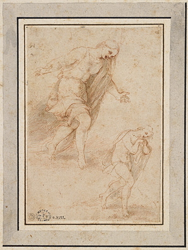 Figure en marche, demi-nue, pleurant, Cesare da Sesto, 1515 vers