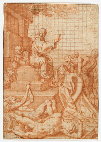Scène de miracle d'un saint franciscain, Andrea Lilio, 1590-1600