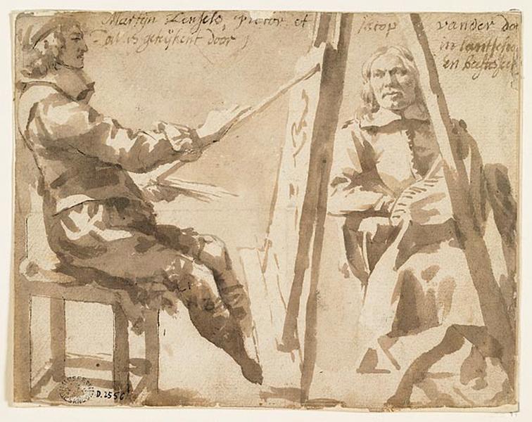 Autoportrait avec Jacob van der Does, Martinus Lengele, 1656 vers