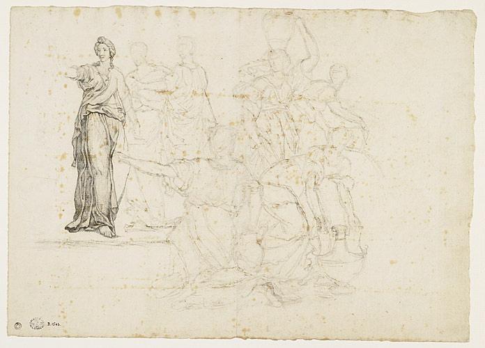 Etude de femmes vêtues à l'antique, Jean Germain Drouais, 18e siècle
