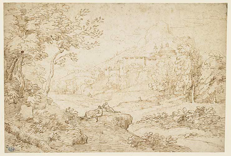 Paysage, Giovanni Battista Busiri, 18e siècle