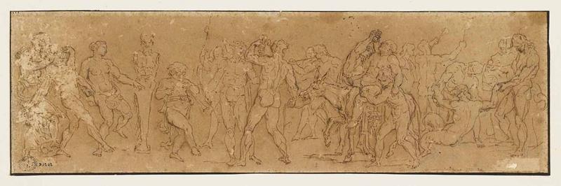 Etude de frise avec une bacchanale, Raymond Lafage, 17e siècle