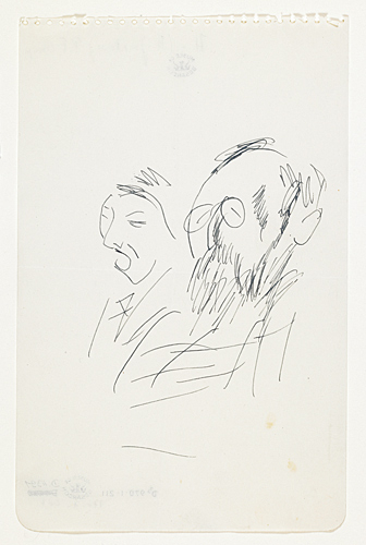 Deux visages, caricatures, Jean Launois, 20e siècle