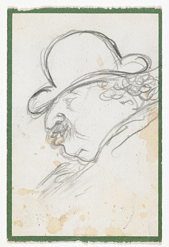 Homme de profil, coiffé d'un chapeau melon, Jean Launois, 20e siècle
