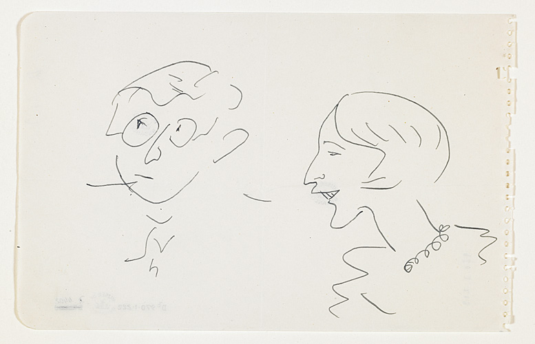Caricatures d'homme et femme, Jean Launois, 20e siècle