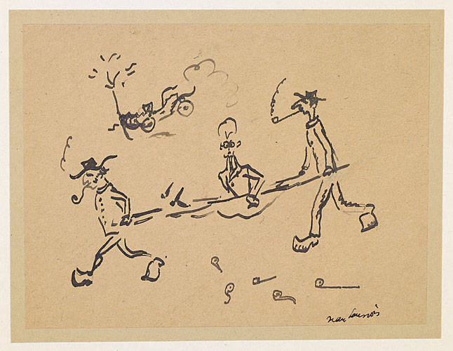 George Besson transporté sur une civière, Jean Launois, 20e siècle