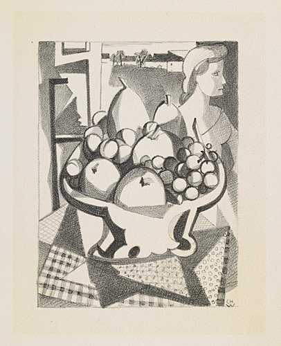 Femme et coupe de fruits, Charles Walch, 20e siècle