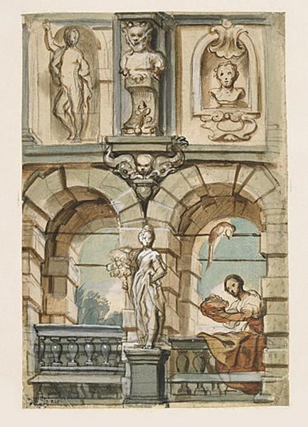 Portique orné de sculptures, Jacob Jordaens, 1640 vers,1645