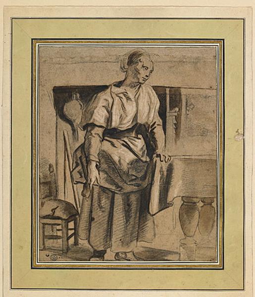 Femme debout devant une cheminée, Jacob Jordaens, 1645 vers,1650 et